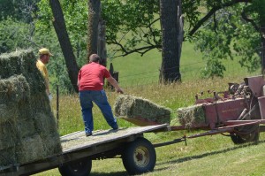 Loading hay rack